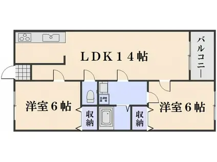 ライズガーデン 壱番館(2LDK/3階)の間取り写真