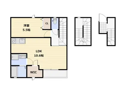 ASUNTO(1LDK/3階)の間取り写真