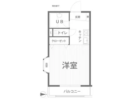 ウェーブレジデンス今村公園(1K/2階)の間取り写真