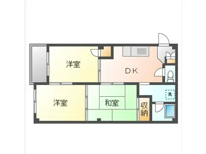 プレール清水(3DK/1階)の間取り写真