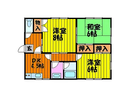 アネックス門田(3DK/2階)の間取り写真