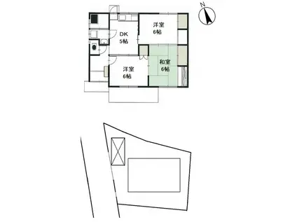 山陽本線 東岡山駅 徒歩22分 1階建 築45年(3DK)の間取り写真