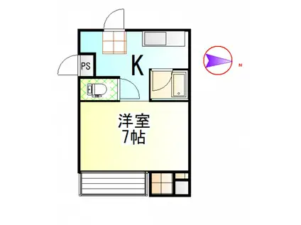 シャトレ平田(1K/3階)の間取り写真