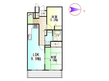 ファミールタワープラザ岡山イーストタワー(2LDK/15階)の間取り写真