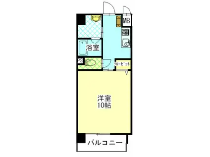 柳町Aマンション(1K/9階)の間取り写真