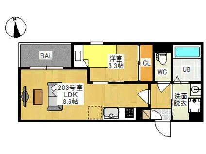 REGALEST COEUR青江(1LDK/2階)の間取り写真