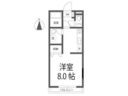 コーポレイバンⅡ(1K/1階)の間取り写真