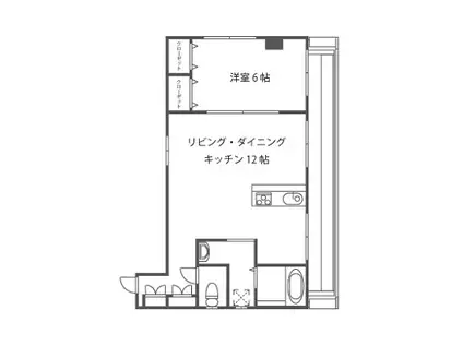 シャインブライト桑田(1LDK/4階)の間取り写真