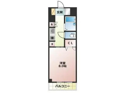 エスペランサ津島(1K/1階)の間取り写真