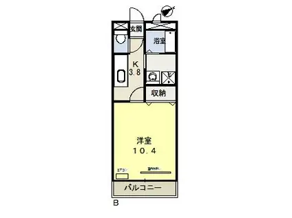 山陽本線 北長瀬駅 徒歩26分 3階建 築18年(1K/3階)の間取り写真