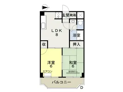 堂元ビル(1LDK/5階)の間取り写真