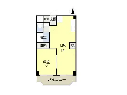 堂元ビル(1LDK/6階)の間取り写真