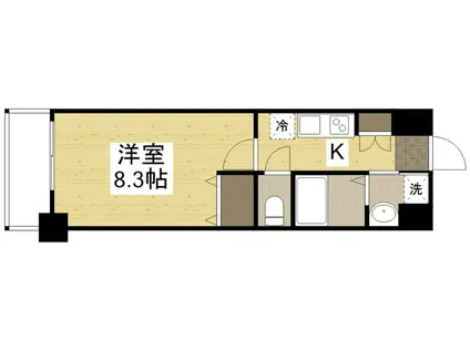 WILLDO岡山駅西口(1K/4階)の間取り写真