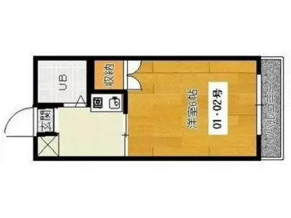 エバンス津島(1K/1階)の間取り写真