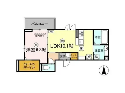 アルモ ギオーネ(1LDK/1階)の間取り写真