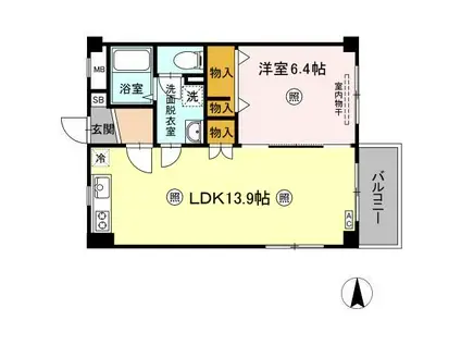 リヴェールIMA(1LDK/3階)の間取り写真