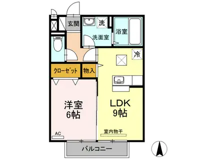 SPICA(1LDK/1階)の間取り写真