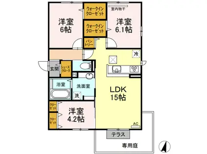 PARAS(3LDK/3階)の間取り写真