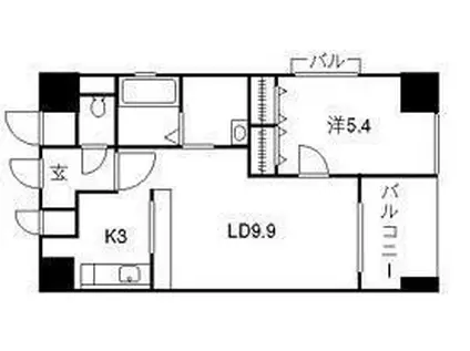 クレストシティ中井町(1LDK/7階)の間取り写真