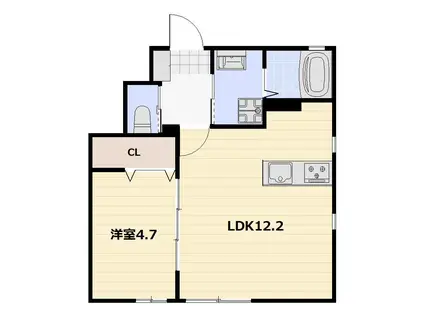 ALTAIR A棟(1LDK/1階)の間取り写真