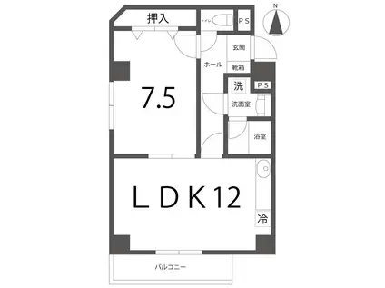 ラ・カンタータ(1LDK/1階)の間取り写真