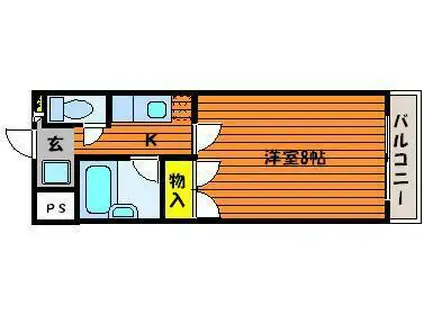 フィオーレK2(1K/1階)の間取り写真