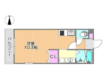 BELLAGIO(1K/2階)の間取り写真