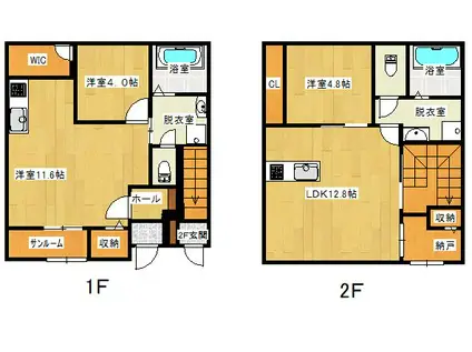 SIRIUS(1LDK/1階)の間取り写真