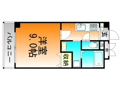 ルミナスライフ(1K/4階)の間取り写真