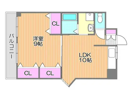 メゾン・ディエトワール(1LDK/2階)の間取り写真
