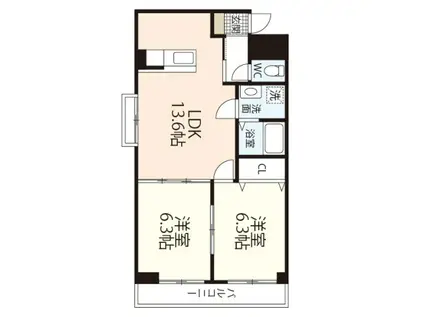 ホワイトストーン白石(2LDK/2階)の間取り写真
