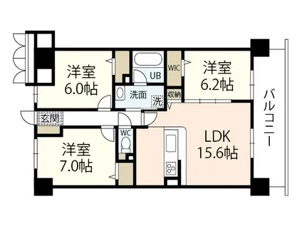 フィール野田公園(3LDK/7階)の間取り写真