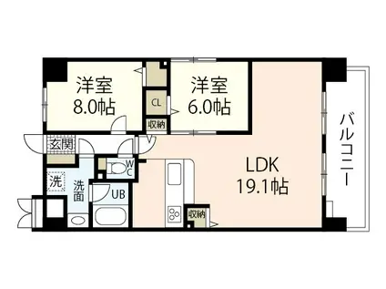 フィール野田公園(2LDK/5階)の間取り写真