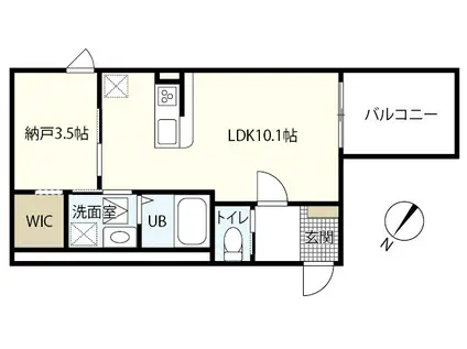 CUORE大福(ワンルーム/2階)の間取り写真