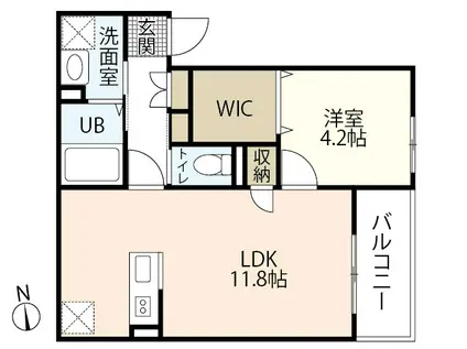 REGALE SHINE 福富西(1LDK/2階)の間取り写真