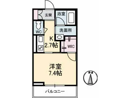エステイ学南町(1K/3階)の間取り写真