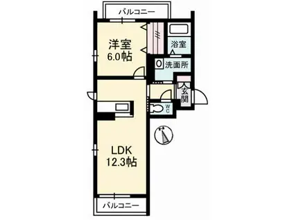 ソレイユコート神田町(1LDK/3階)の間取り写真