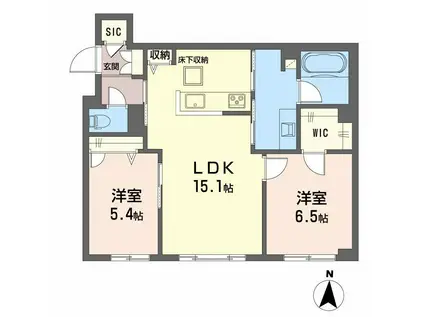 シャーメゾン野田レジデンス(2LDK/1階)の間取り写真