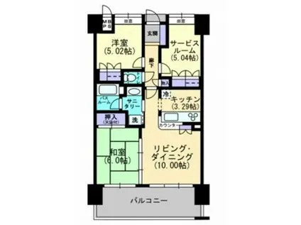 アルファステイツ清心(2SLDK/5階)の間取り写真