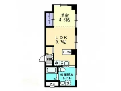 第2新和ビル(1LDK/2階)の間取り写真