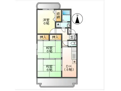 エスポワール(3DK/3階)の間取り写真