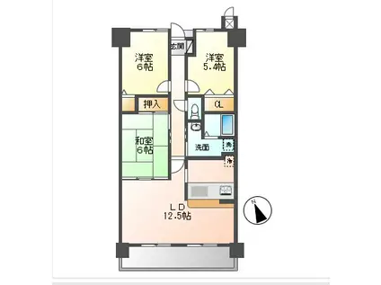 アルファステイツ西市ツインズⅠ(3LDK/6階)の間取り写真