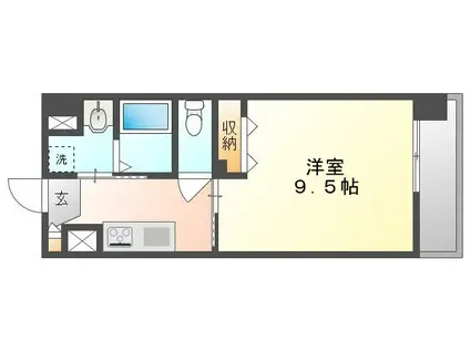 福富GRADEマンション(1K/5階)の間取り写真