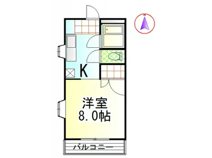 セリレ富町(1K/3階)の間取り写真
