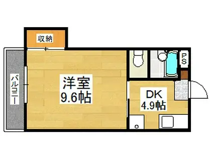 エルム大元(1DK/2階)の間取り写真