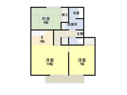 サンガーデン田中A棟(2LDK/2階)の間取り写真