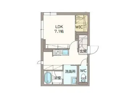 シャーメゾンGRAND七日市(1K/1階)の間取り写真