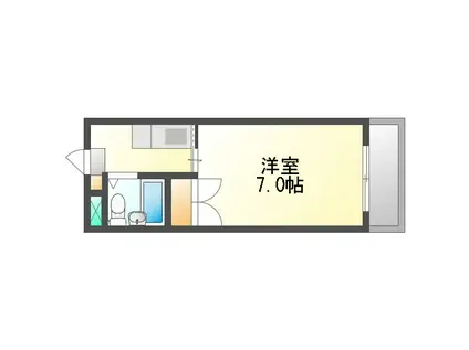 RMハイツ(1K/2階)の間取り写真