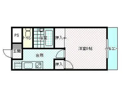 シャトレハイツ大元(1K/3階)の間取り写真