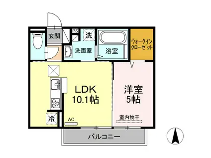 CONFIANCE K(1LDK/2階)の間取り写真